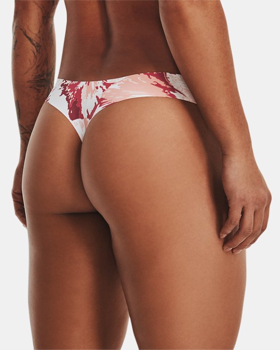 Women's UA Pure Stretch Thong 3-Pack Printed, Pink, pdpMainDesktop image number 1